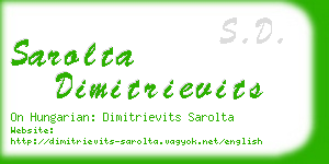 sarolta dimitrievits business card